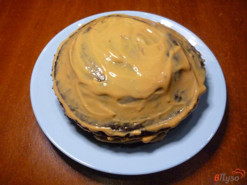 Фото приготовление рецепта: Шоколадный тортик в микроволновке шаг №7