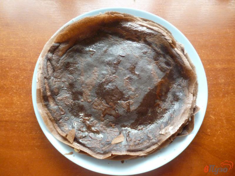 Фото приготовление рецепта: Шоколадные блинчики с творожной массой шаг №5
