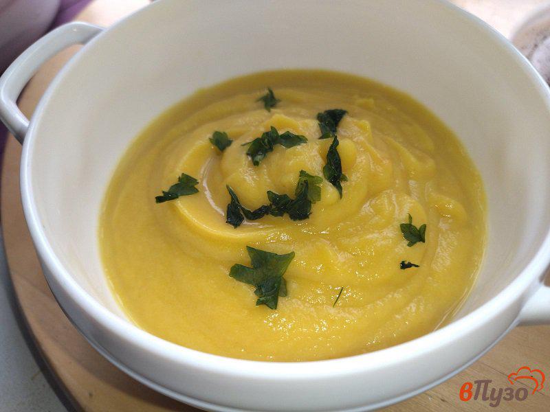 Фото приготовление рецепта: Суп-пюре из тыквы и цветной капусты для деток шаг №9