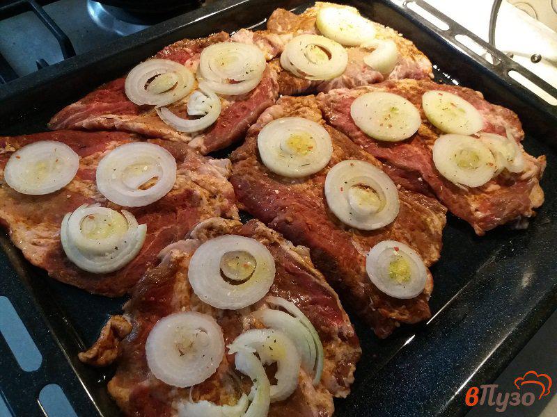 Фото приготовление рецепта: Мясо  по-орловски с картофелем шаг №5