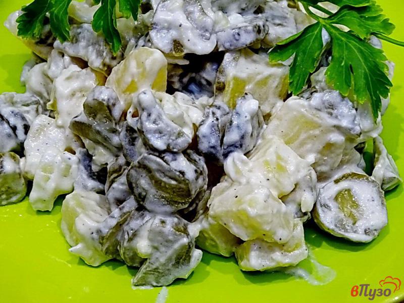 Фото приготовление рецепта: Салат из картофеля и огурца шаг №7