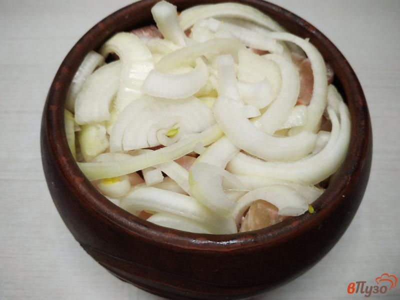 Фото приготовление рецепта: Картофель со свиной грудинкой запечённая в горшочке шаг №5