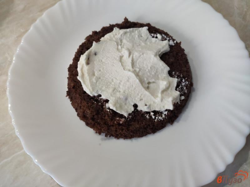 Фото приготовление рецепта: Шоколадный тортик с творожным кремом в микроволновке шаг №11
