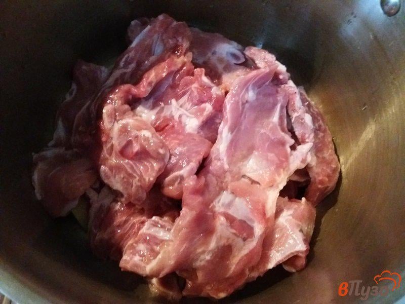 Фото приготовление рецепта: Томатный суп на бульоне из нежирной свинины шаг №2