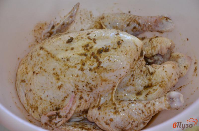 Фото приготовление рецепта: Курица запеченная в духовке целиком шаг №3