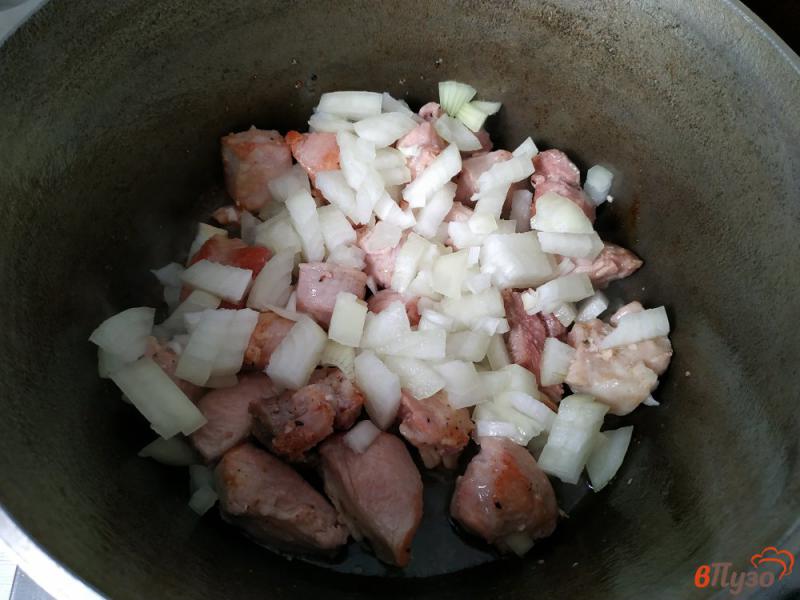 Фото приготовление рецепта: Картофель тушёный со свининой и паприкой шаг №5