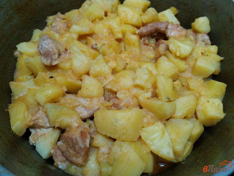 Фото приготовление рецепта: Картофель тушёный со свининой и паприкой шаг №10