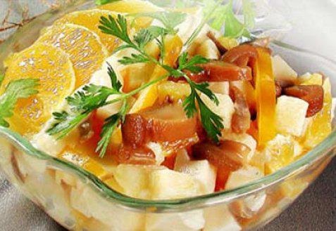 фото рецепта: Грибной салат с апельсином