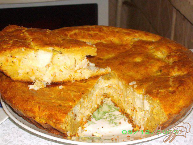 фото рецепта: Пирог с палтусом и цукини