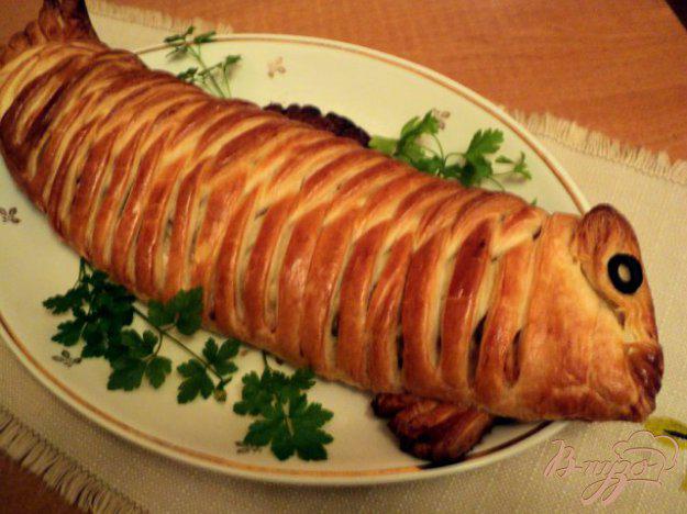 фото рецепта: Пирог с рыбой «Золотая рыбка»