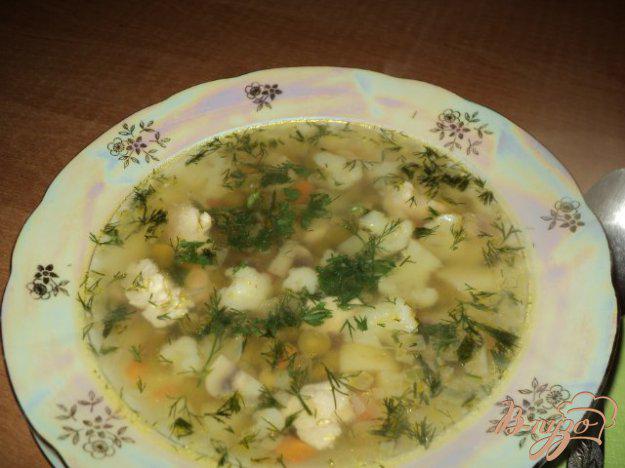 фото рецепта: Суп из цветной капусты с шампиньонами.