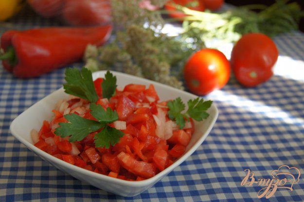 фото рецепта: Салат из помидоров, сладкого перца и лука