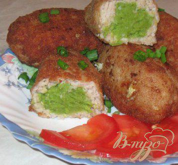 фото рецепта: Рыбные зразы с зеленым горошком