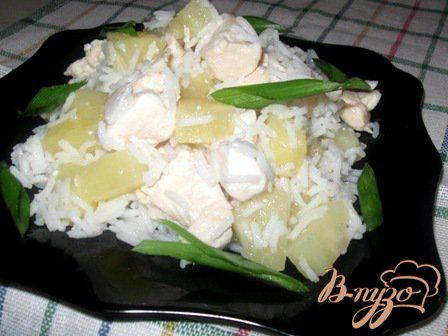 фото рецепта: Филе куриное с ананасами и рисом