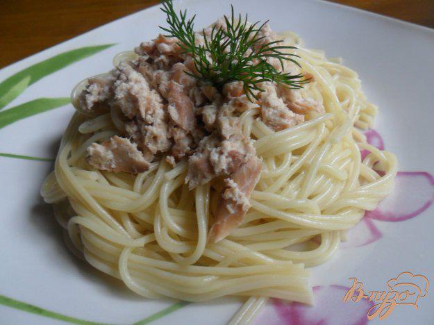 фото рецепта: Спагетти с рыбой в сливках