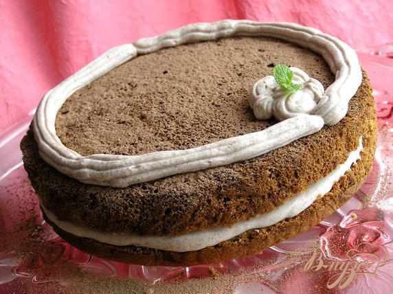 фото рецепта: Шифоновый торт с кремом из маскарпоне