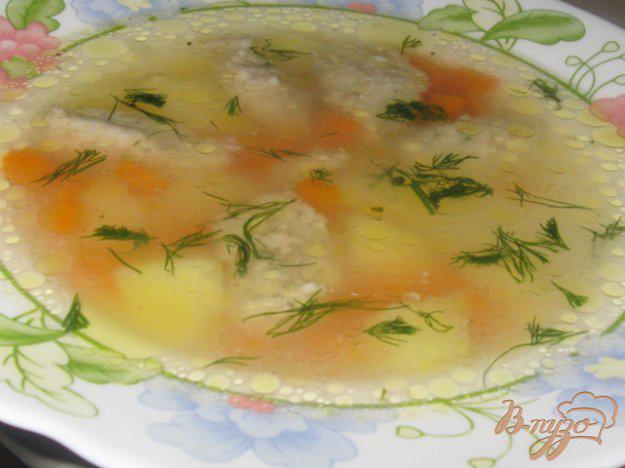 фото рецепта: Легкий суп с овсяными клецками