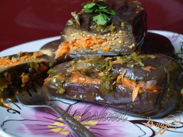 фото рецепта: Квашенные баклажаны с чесноком и морковью
