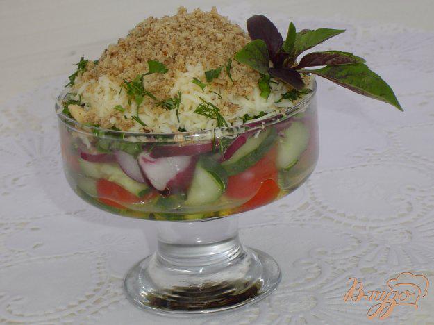 фото рецепта: Овощной салат с брынзой и орехами