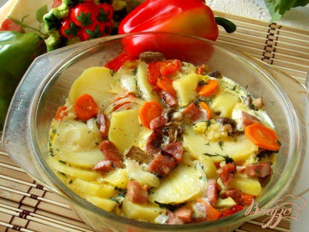 фото рецепта: Чихиртма с овощами и колбасой