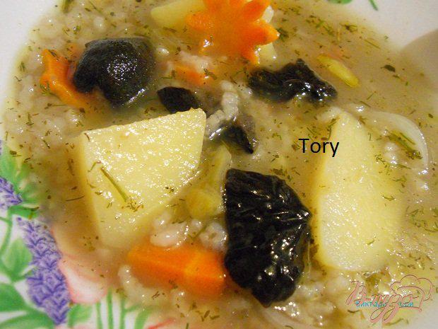 фото рецепта: Рисовый суп с маслятами