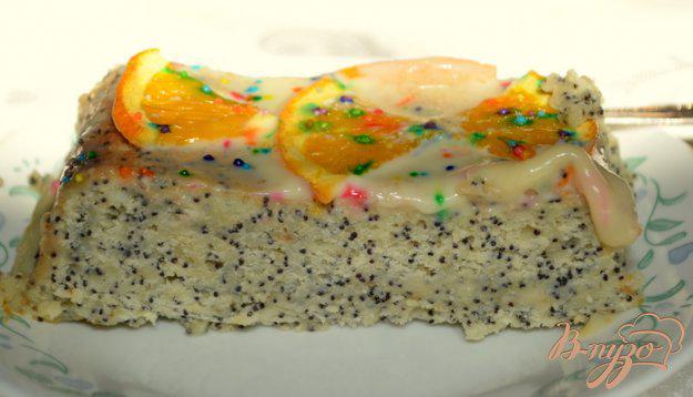 фото рецепта: Cметанный кекс с маком и белым цитрусовым ганашем