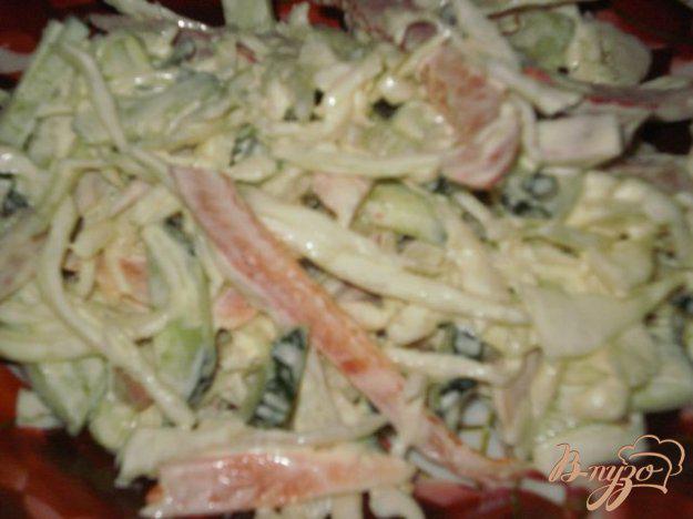 фото рецепта: Салат из свежих овощей и ветчины