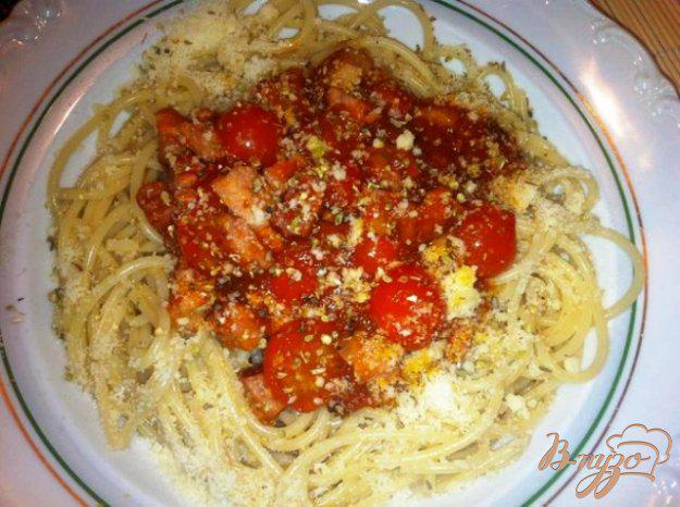 фото рецепта: Спагетти  с ветчиной и пармезаном