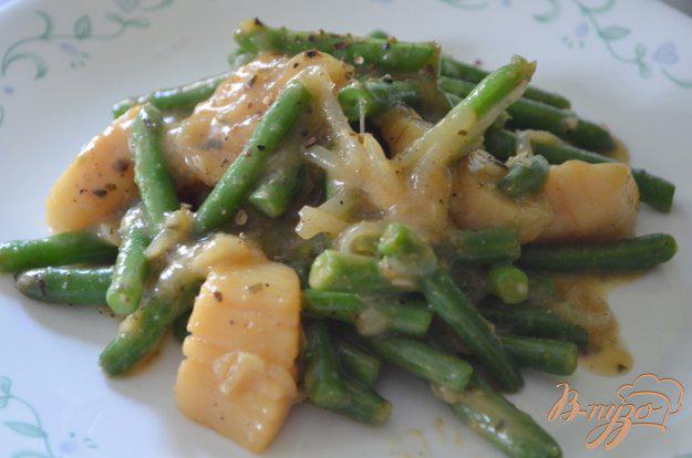 фото рецепта: Морские гребешки с зеленой фасолью