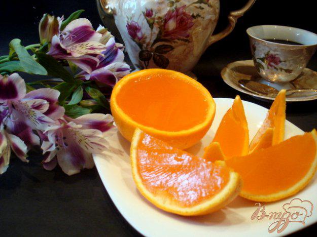 фото рецепта: А-ля  апельсины  (желе в апельсиновых долькох.)