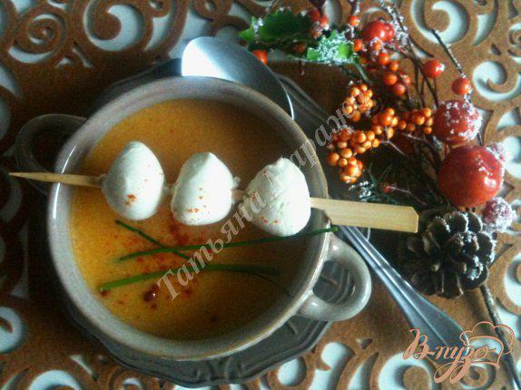 фото рецепта: Тыквенный суп с моцареллой