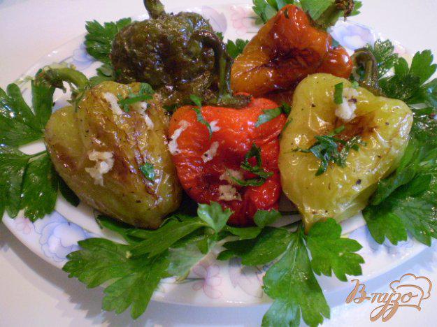 фото рецепта: Жареный болгарский перец с чесноком и зеленью