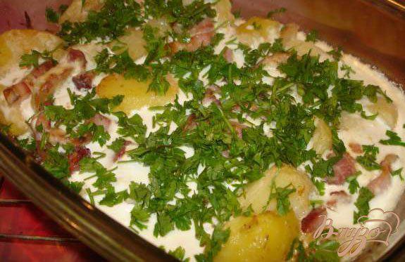 фото рецепта: Запеченый картофель с брынзой и беконом