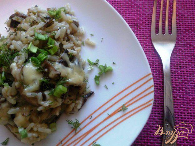 фото рецепта: Рис с грибами под сыром
