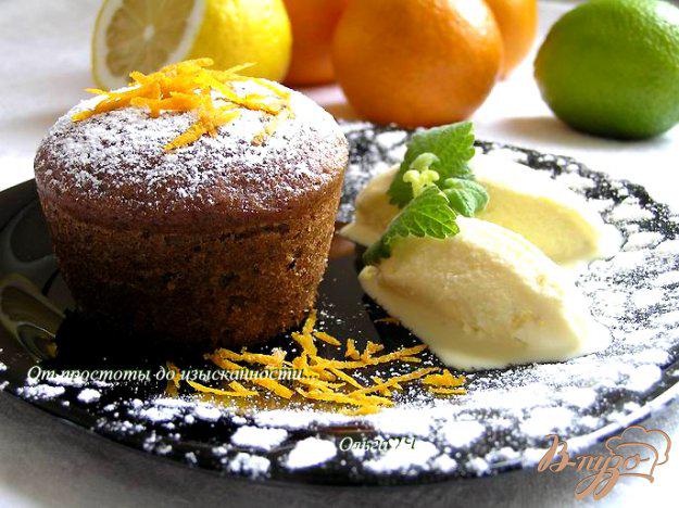 фото рецепта: Десерт «Цитрусовый всплеск» или апельсиново-мандариновые брауни с лимонно-лаймовым мороженым