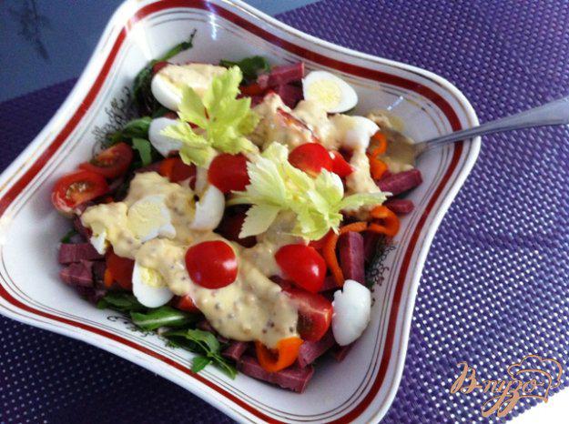 фото рецепта: Салат овощной с языком