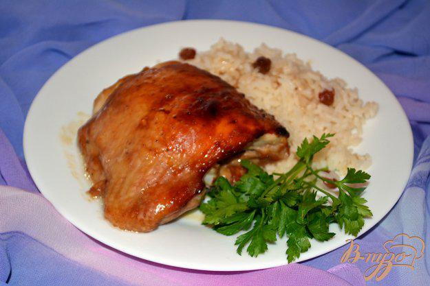 фото рецепта: Курица в соусе Терияки с рисом и изюмом