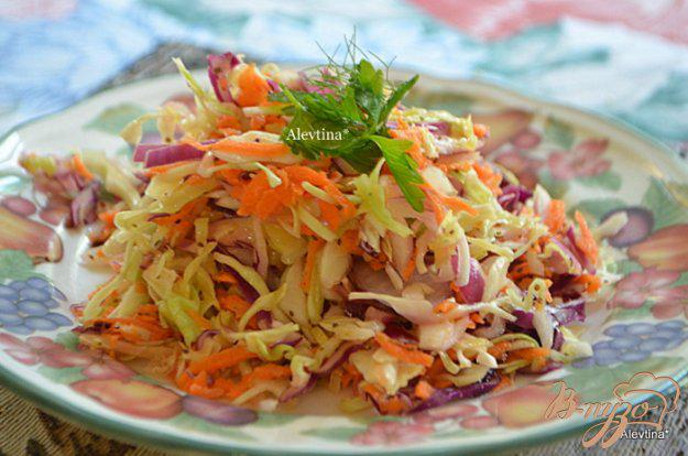 фото рецепта: Цветной капустный салат с домашней кисло-сладкой заправкой
