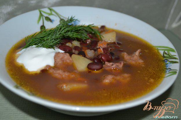 фото рецепта: Фасолевый суп с клецками из цельнозерновой муки