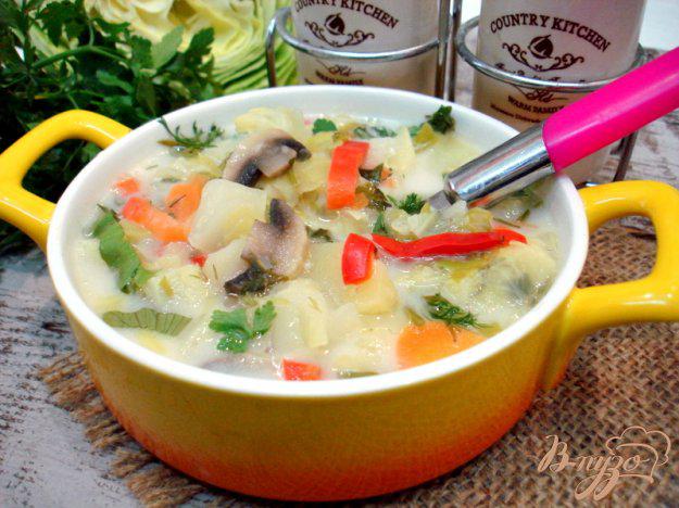 фото рецепта: Суп из капусты сырочками