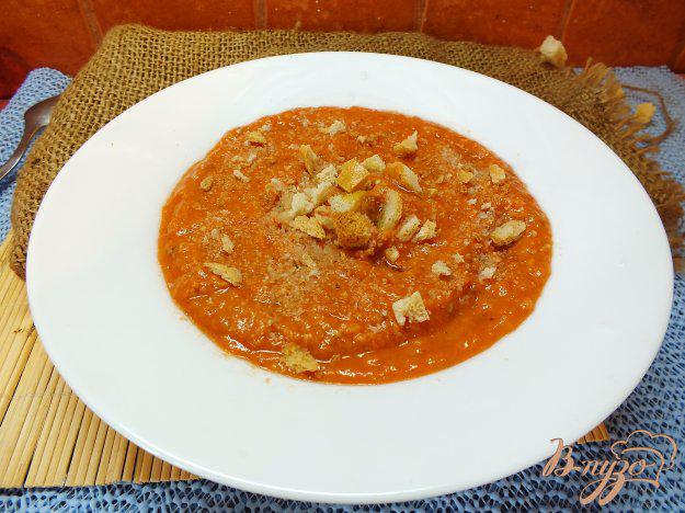 фото рецепта: Холодный помидорный суп с печеными овощами