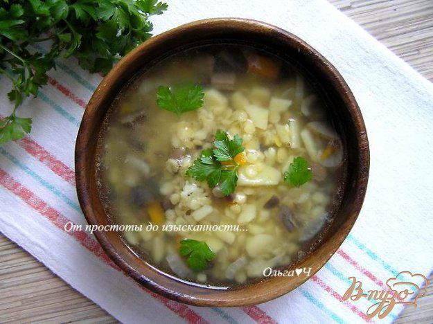 фото рецепта: Суп с желтой чечевицей и грибами