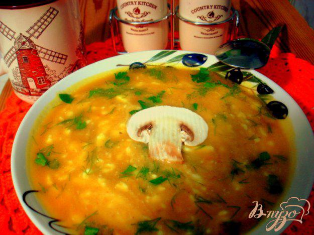 фото рецепта: Тыквенный суп пюре с грибами