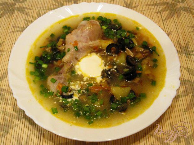 фото рецепта: Грибной суп с маслинами