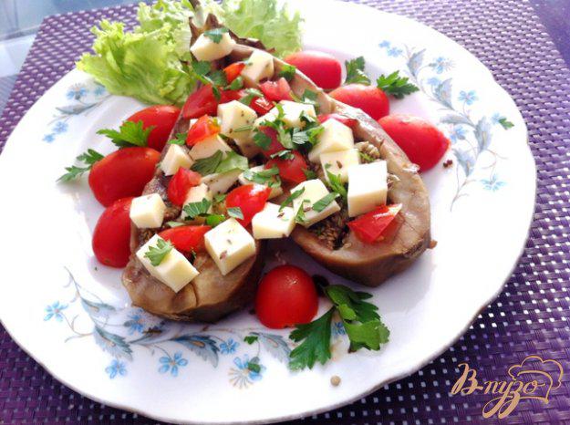 фото рецепта: Закуска из баклажан, с моцареллой и помидорами черри