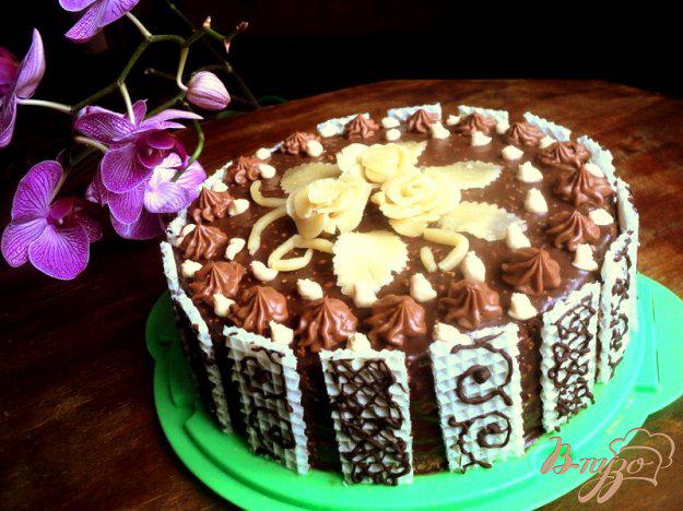 фото рецепта: Шоколадный торт с вафельным кремом