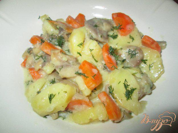 фото рецепта: Тушеный картофель с грибами