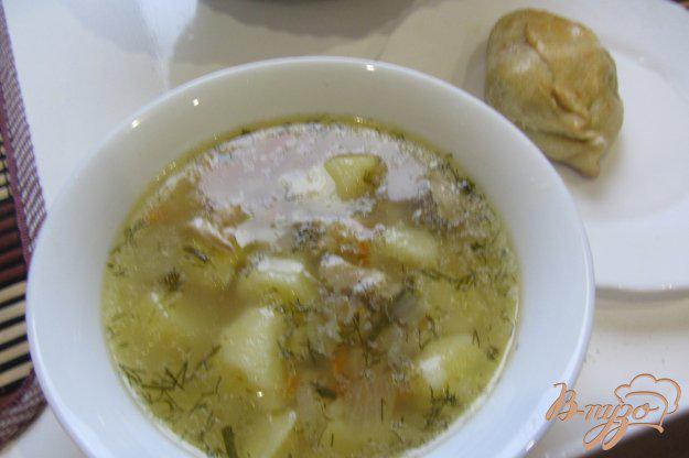 фото рецепта: Суп куриный с перловкой без за жарки