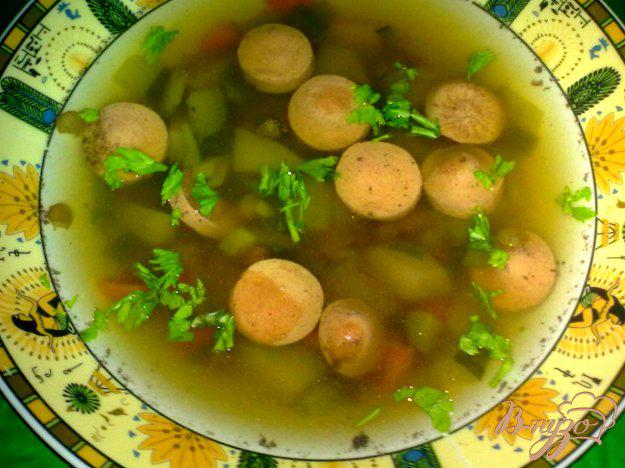 фото рецепта: Суп с чечевицей и сосисками