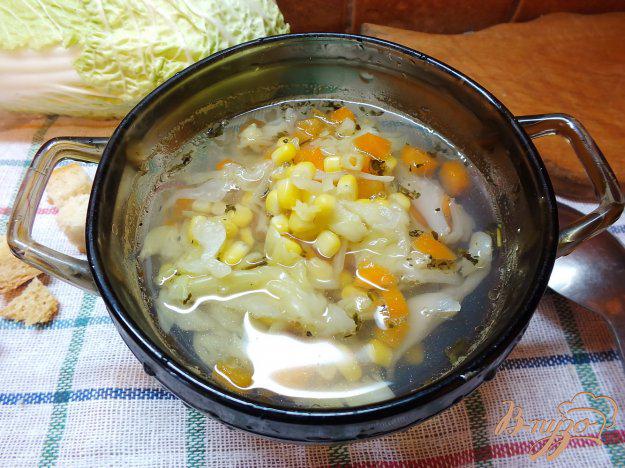 фото рецепта: Суп из кукурузы с капустой и морковью